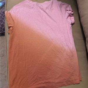 Marine Layer Swing Crew Tee in Pink Brown Dip Dye - New with tags